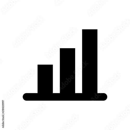 Obraz na płótnie Bar Chart Analytics Black and White Vector Icon