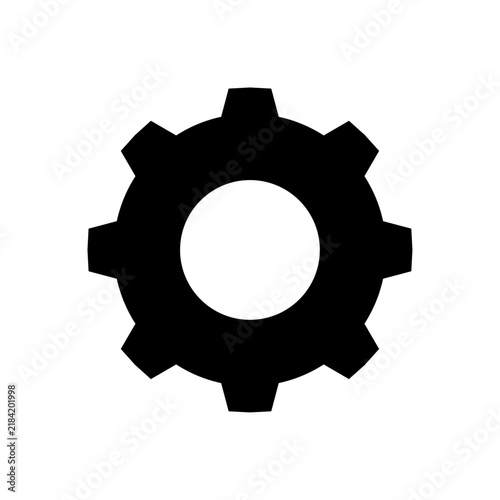 System Settings Gear Black and White Vector Icon