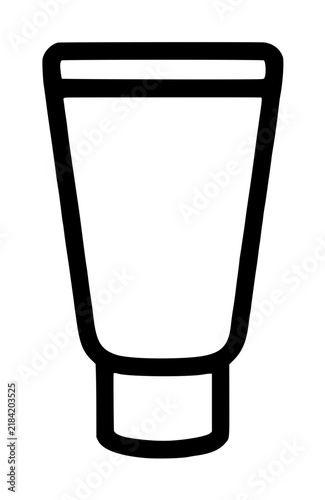 Hand-Drawn Burn Gel Tube Icon Outline Simple Sketch Medical Ointment Container Minimalist Illustration Line Art - professional high resolution commercial stock detailed commercial stock imagery with