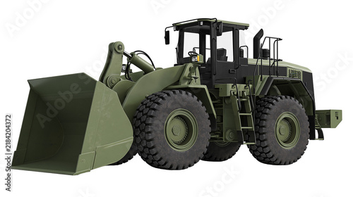 Konstfotografi Isolated powerful heavy equipment machine front end loader for industrial constr