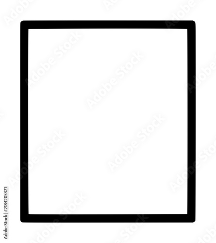 Minimalist black square frame outline vector icon illustration ideal for canvas panel design layouts creative artistic projects modern graphic element border decoration frame artwork