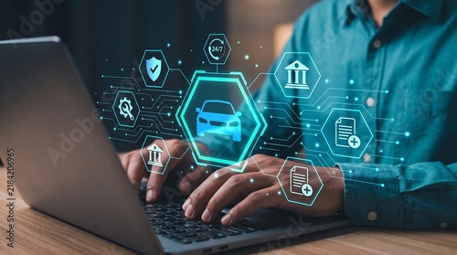 Digital Automotive Insurance and Smart Vehicle Management System with Holographic User Interface on Laptop