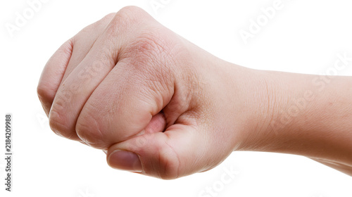 Foto Isolated human hand in a powerful clenched fist gesture symbolizing strength and