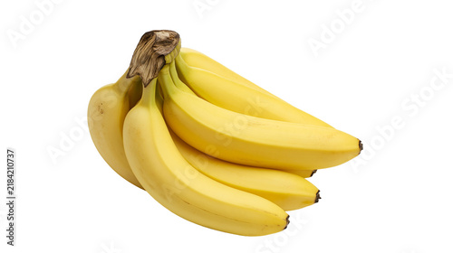 Fotografie Isolated bunch of fresh ripe yellow bananas, delicious healthy tropical fruit sn