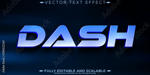 Naklejka Dash text effect, editable blue and dynamic text style