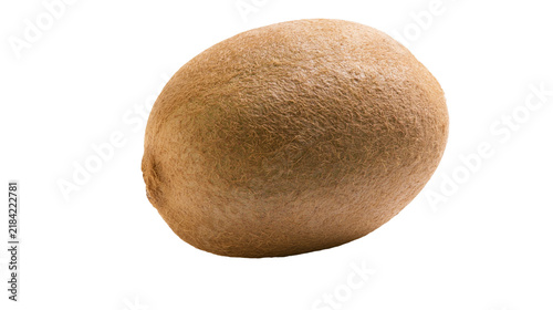 фотографія Isolated single ripe kiwi fruit with hairy textured brown skin, healthy and orga
