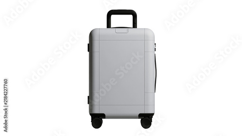 фотографія Isolated sleek modern grey hard-shell spinner suitcase for convenient internatio