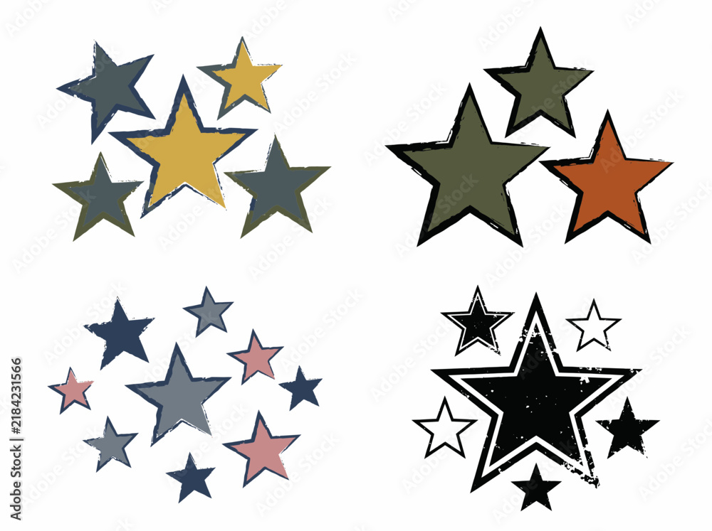 Fototapeta premium Grunge star vector illustration