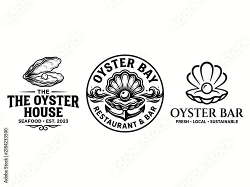 Oyster restaurant logo illustration
