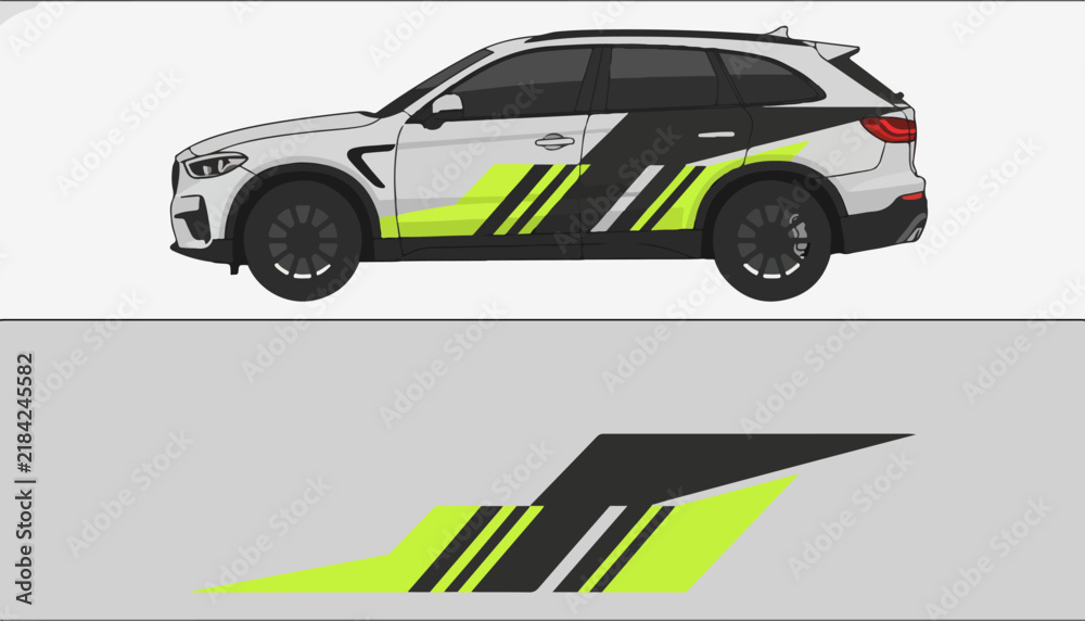 Naklejka premium SUV with High Visibility Safety Stripes