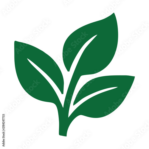 green three leaves icon vector design