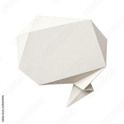 Canvastavla Origami speech bubble on black background