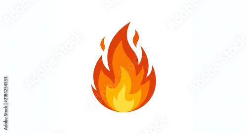 Bright orange fire flame icon symbol
