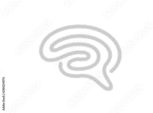 Minimalist brain icon vector, abstract human mind line art, grey mental health symbol, neurology and psychology concept illustration