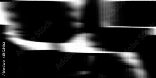 Canvastavla Monochrome glitch effect abstract background with scan lines and digital distort