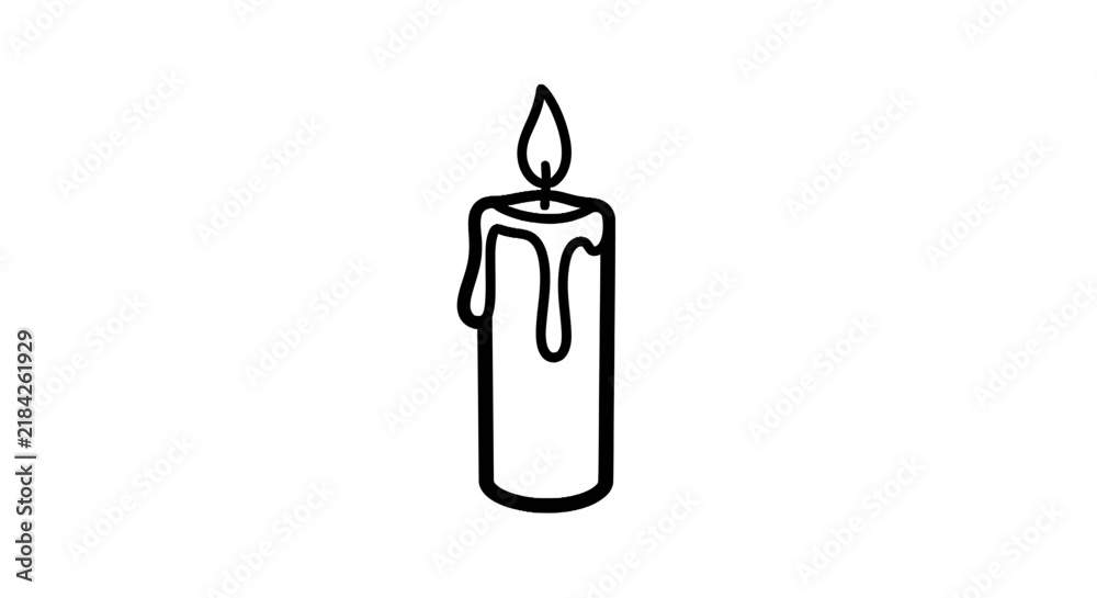 Obraz premium A burning white candle flame.