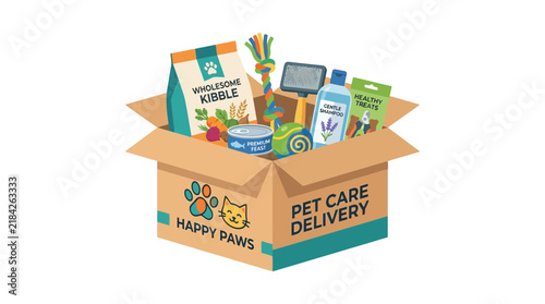 Pet Care Subscription Box Filled with Supplies and Toys