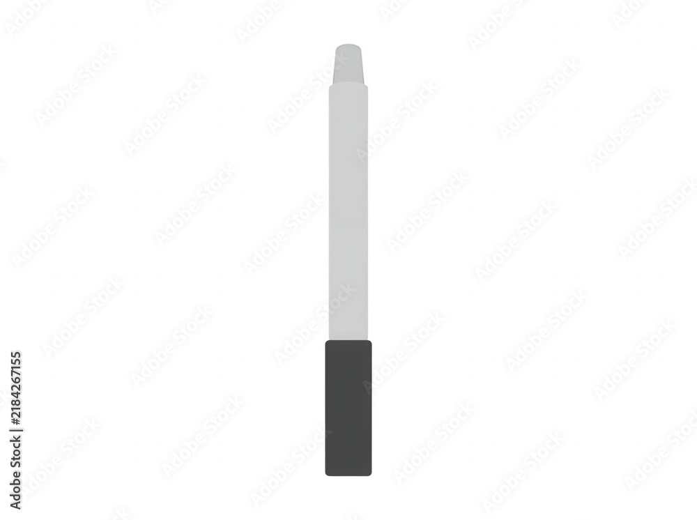 Fototapeta premium Ein minimalistischer, grauer Marker oder Stift in einer flachen Vektorillustration, isoliert auf einem weißen Hintergrund für kreative Designprojekte und Bürobedarf.