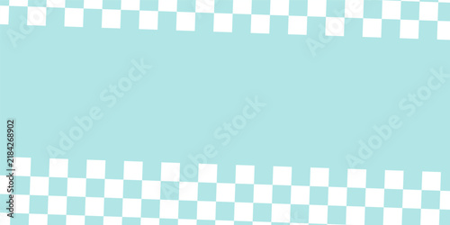 Light blue checkered border background with white grid pattern and central copy space for retro banner, summer web header, and minimal poster design