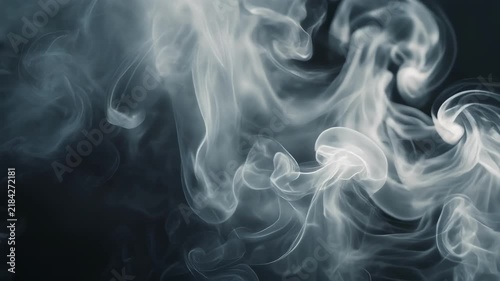 Delicate White Smoke Swirls on Black 4K