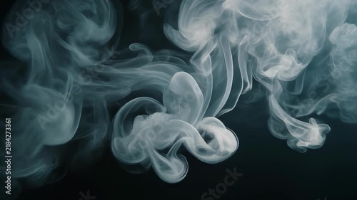 Wispy Smoke Tendrils Curling in Darkness 4K