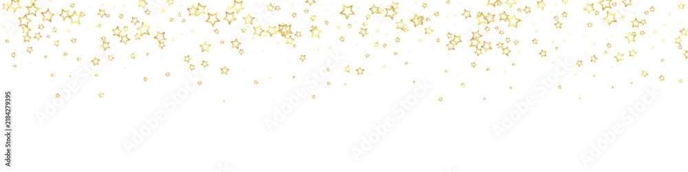 Obraz premium Christmas spirit. Scattered falling stars. Festive christmas confetty overlay template. Festive stars vector illustration on white background.