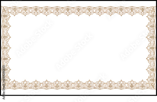 Antique Traditional Ornamental Page Border Frame with Intricate Decorative Motifs