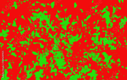 Red background with green irregular scattered spots vector illustration