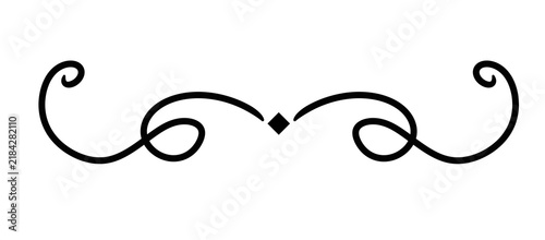 Fotografía Elegant Decorative Swirl Flourish Ornament Divider for Wedding Invitations and V