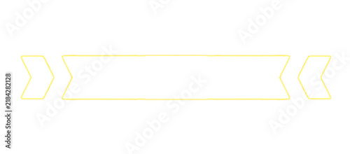 Yellow Outline Ribbon Banner Icon Isolated on White Background for Design Elements