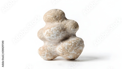 Abstract mineral formation with rounded bulbous nodules rests on a clean white surface with subtle soft shadows.