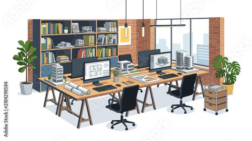 Bild auf Leinwand Modern Architecture Studio Office