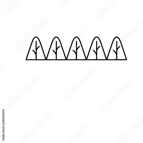 Row of stylized trees