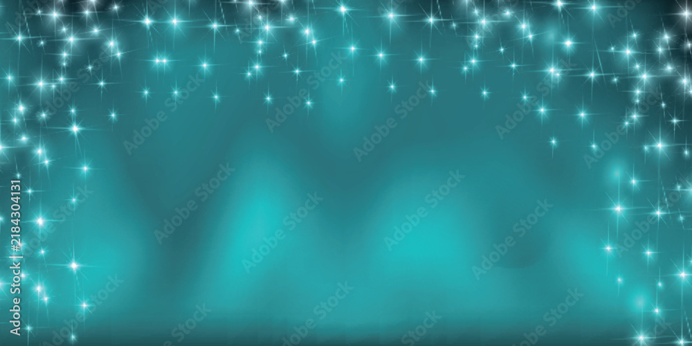 Fototapeta premium Stunning Teal Gradient Background With Sparkling Stars
