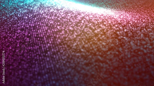 3D Render A mesmerizing, abstract 3D render unfolds with dense, glowing particles moving in a continuous, flowing motion across the screen