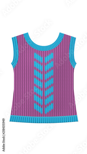 Diseño de chaleco elaborado en tejido de punto
