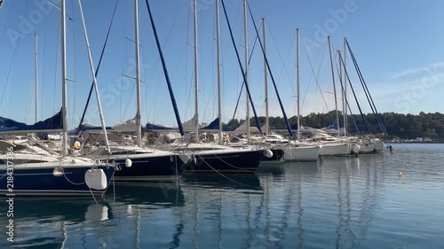 Chaffers marina with docked sailboats under a clear blue sky