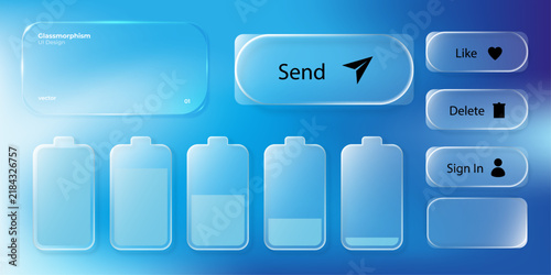 Liquid glass morphism frame with transparent button and rectangle shape. 3D UI effect with bubble light icon on glassmorphism background. Transparent text box design for modern interface element