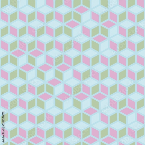 Obraz na płótnie A vibrant, geometric seamless pattern featuring interlocking polygonal shapes.
