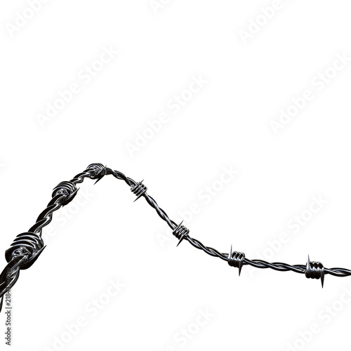Arching Barbed Wire Curve Line