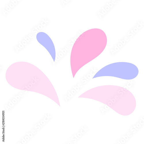 Abstract Pink and Purple Water Drop Splash Vector Graphic Elements for Creative Design Projects