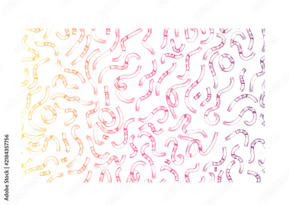 Obraz premium Organic irregular circular lines vector seamless pattern. illustration