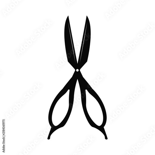 Simple scissor silhouette design, symbol template illustration