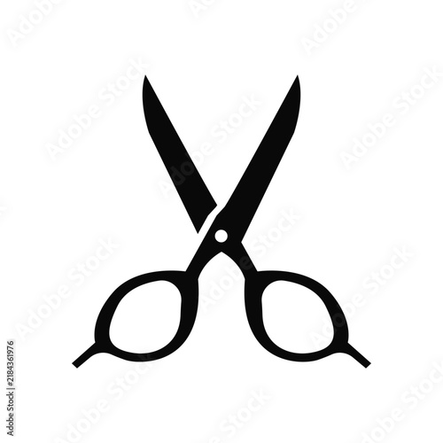 Simple scissor silhouette design, symbol template illustration