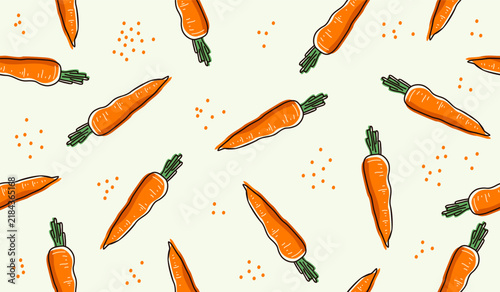 Cute carrot vegetables pattern background vector design