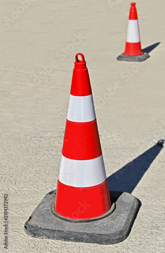 Traffic cone on street