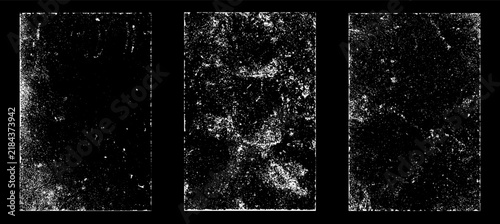 Grunge worn paper effect. Overlay texture stamps with old paper. Stamps distress grain surface dust and rough background concept. Illustration place over object to create grunge effect. Vector EPS10.
