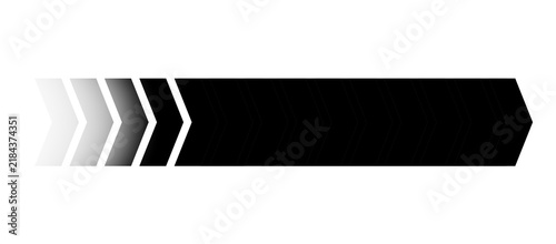 Black arrow banner with fade effect and speed indicator for directional design elements