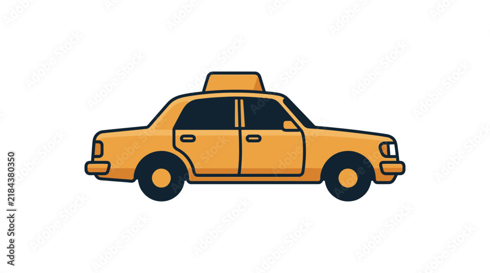 Fototapeta premium Yellow sedan taxi cab vehicle.