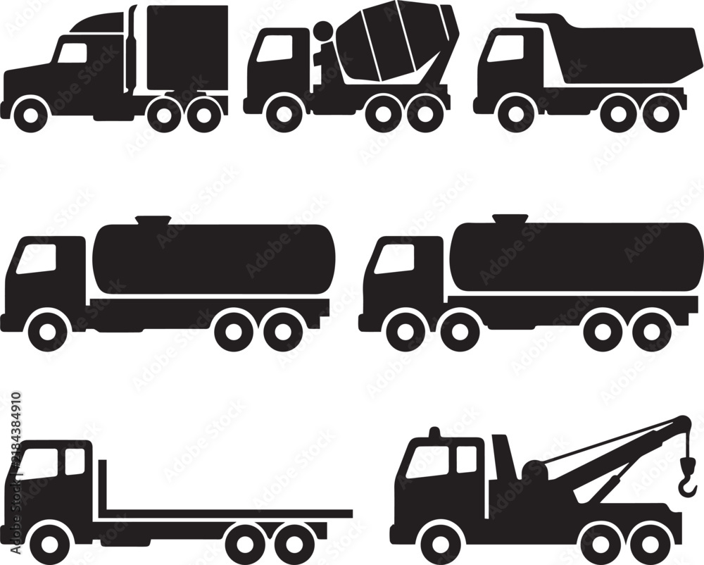 Fototapeta premium Heavy Road Transport Trucks in Motion on Highway